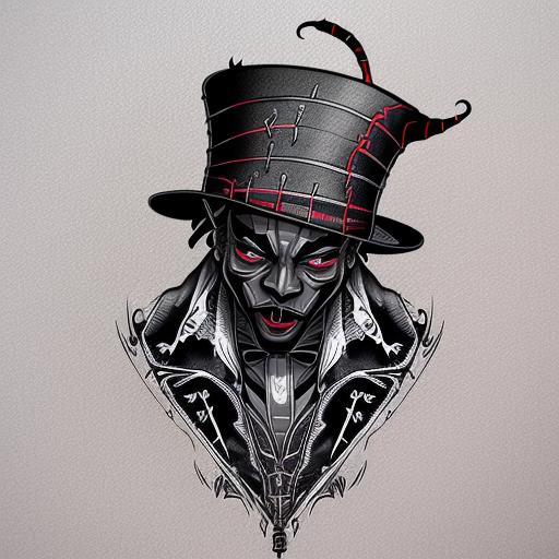 02566-2426201905-phantatt baron samedi, red top hat close up face white background bold linework american traditional style.png